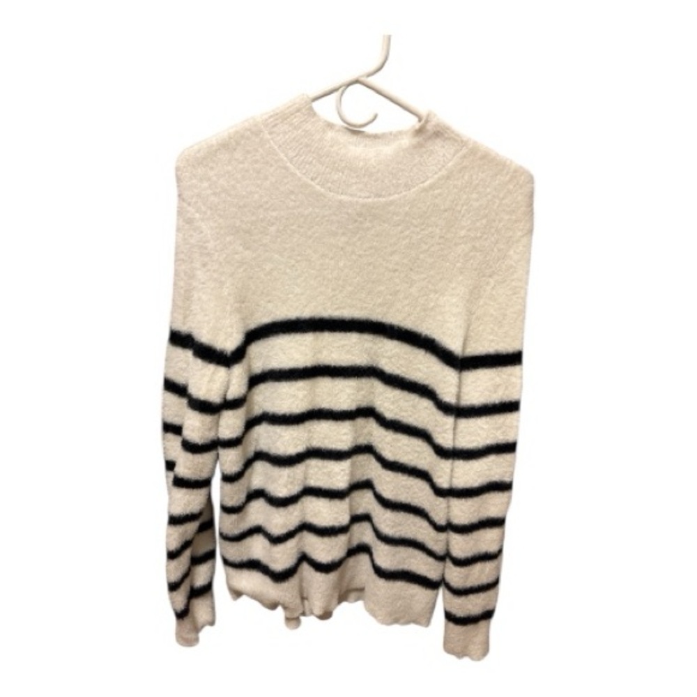 Bailey 44 Sundry Stripes Mock Neck Cozy Sweater in Oyster Medium NWOT - Picture 4 of 6